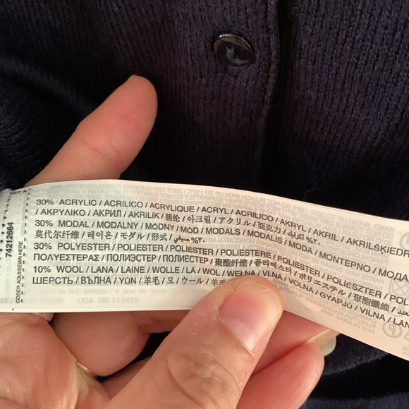 MNG Basics navy button front cardigan with pockets Size Medium - Picture 9 of 10